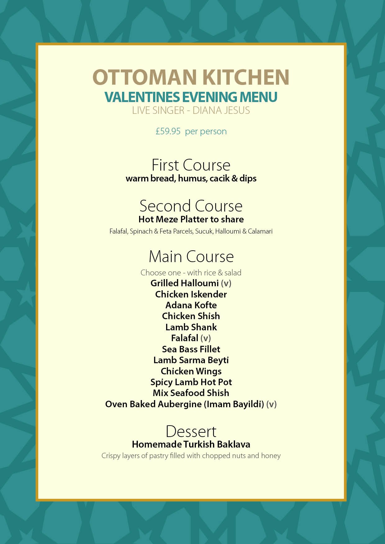 Menu Ottoman Kitchen Southampton